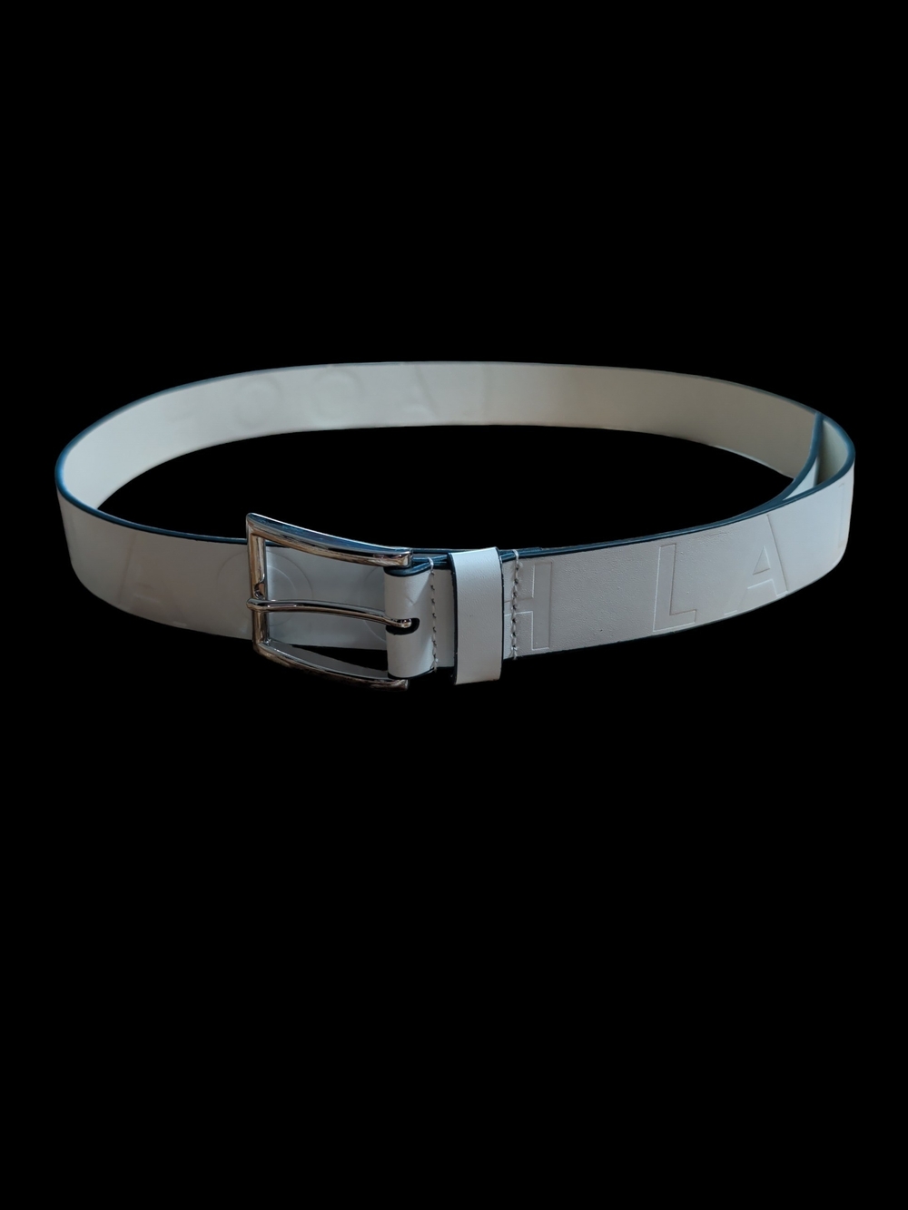 NWOT Kate Spade White Women's Leather Belt with Silver Buckle